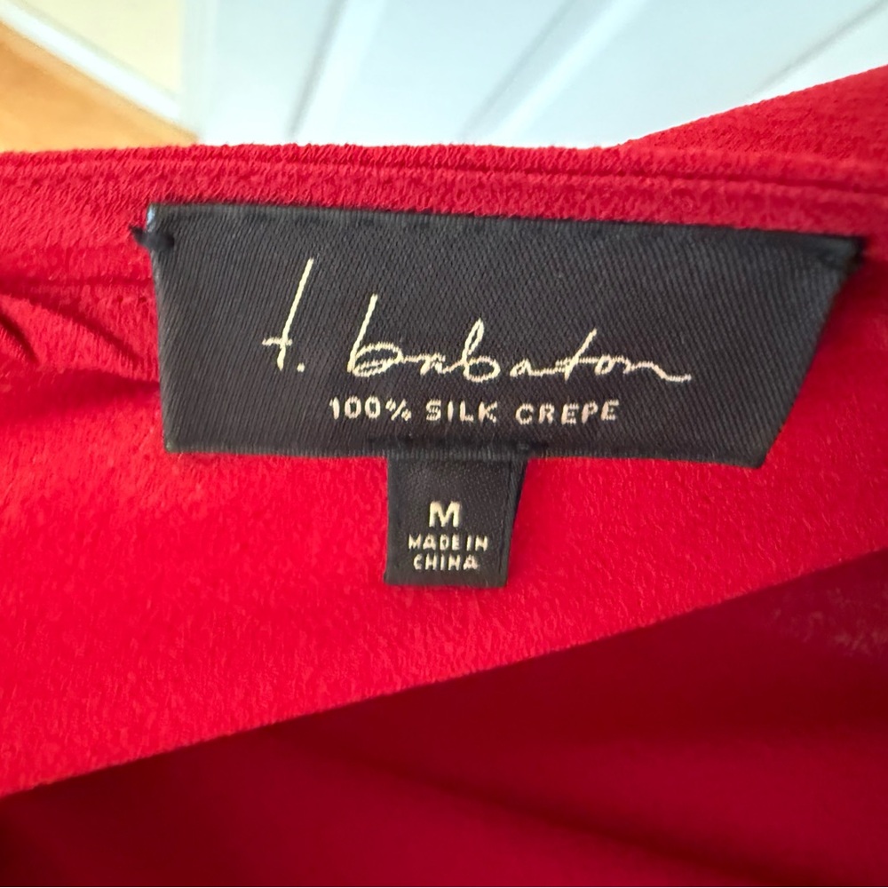 Babaton Raspberry Red Silk Crepe Dress - Picture 3 of 4